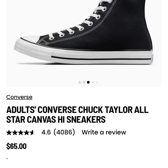 Converse Chuck Taylor Black Canvas High-Tops - Picture 2 of 4